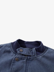 Metal Buckle Loose-Fit Denim Jacket
