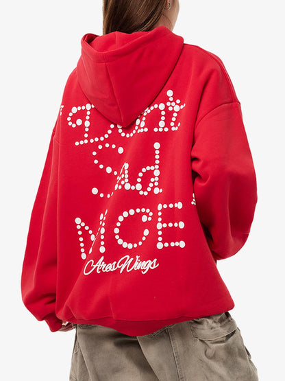 Street Hip-Hop Foam Print Hoodie 