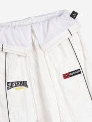 Color Block Embroidered Foldover-Waist Drawstring Track Pants