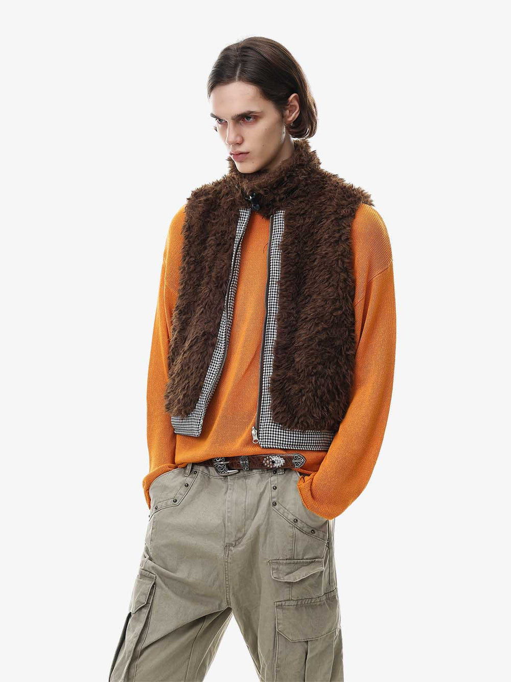 Reversible Plaid Fleece Vest