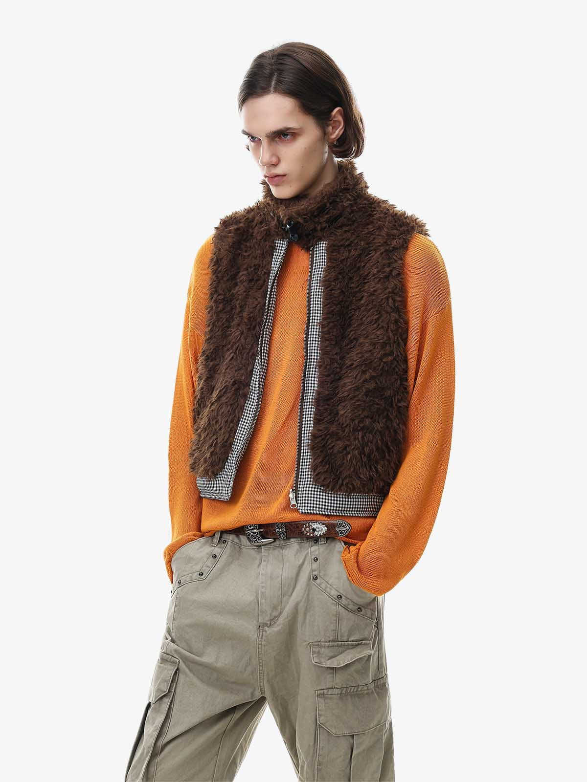 Reversible Plaid Fleece Vest