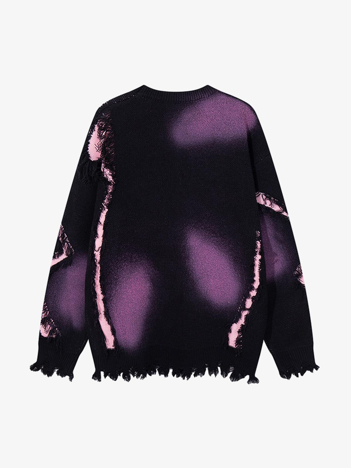 Raw Edge Damaged Dirty Dyed Niche  Sweatshirt 