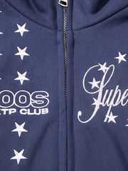 Retro Embroidered Star Flight Jacket