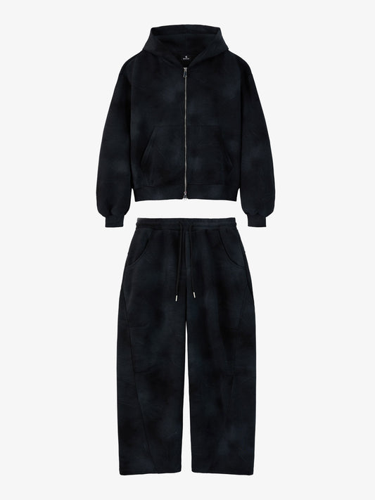 Cotton Blend Tie-Dye Hoodie & Sweatpants Set - Cozy Casual Lounge Wear for Women 