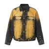 Ink-Splatter Washed Distressed Denim Jacket