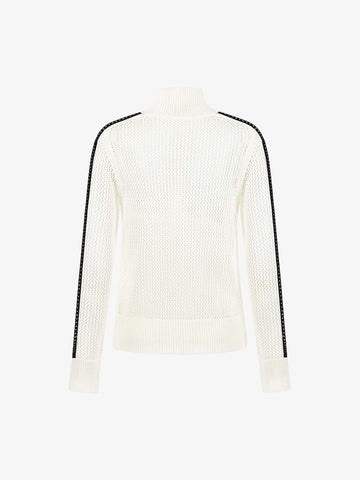 Street-style Openwork Mesh Knit Sweater