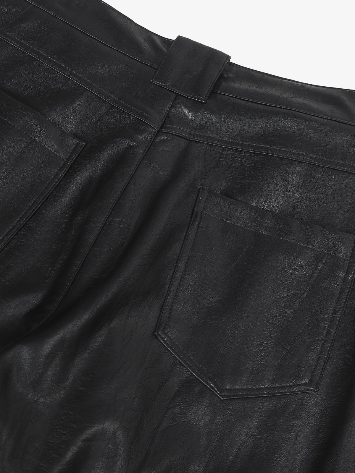 Vintage Pleated PU Leather Barrel Pants 