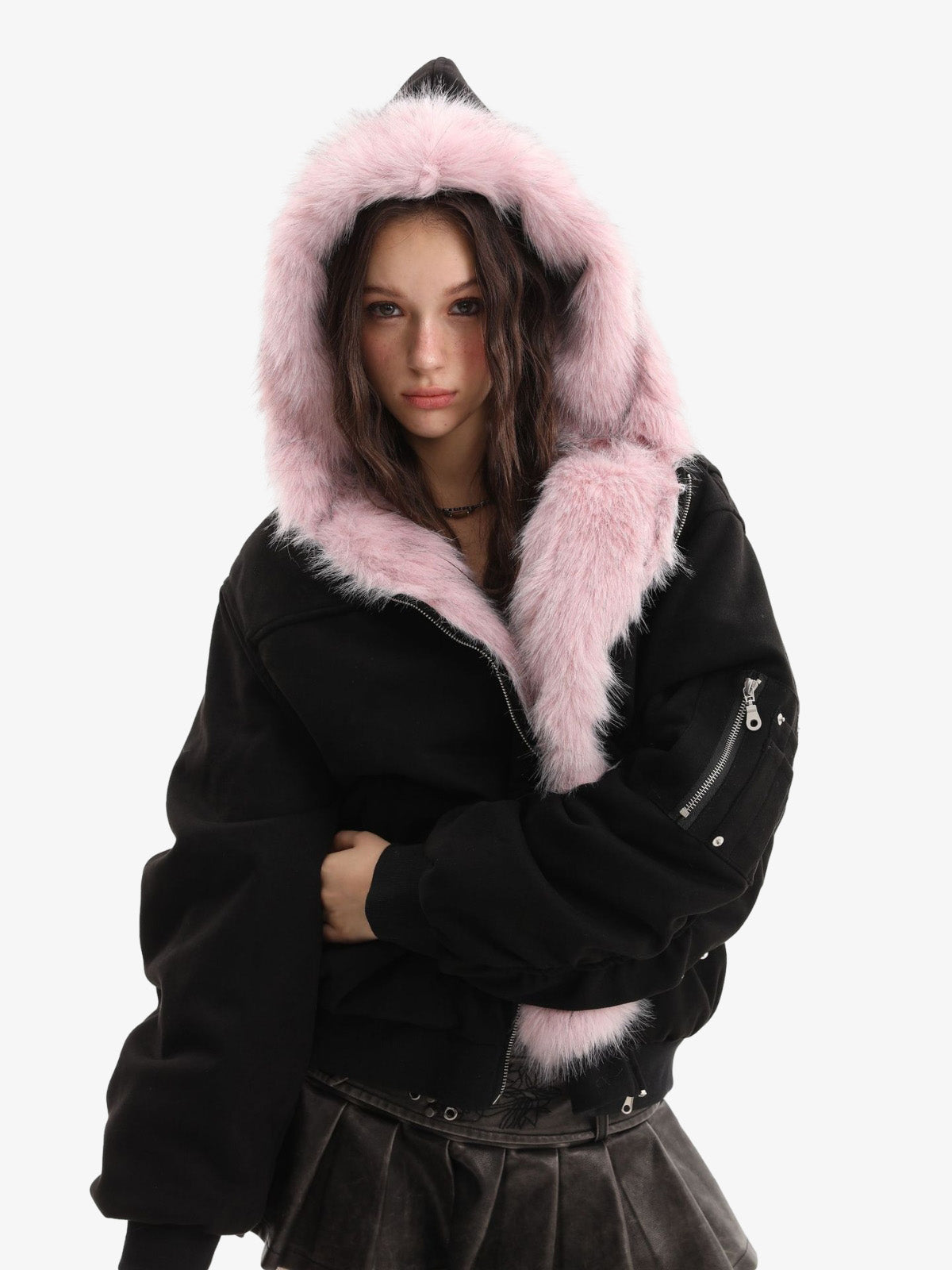 Street Fur Reversible Hooded Jacket - 2493 