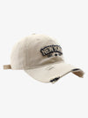 Distressed Baseball Caps with Embroidered New York Design - Perfect for Casual Wear 