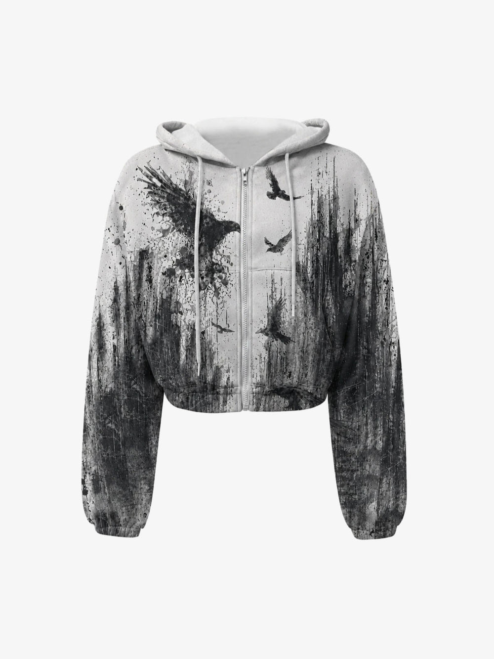 American Retro Y2K Graphic Zip-Up Hoodie