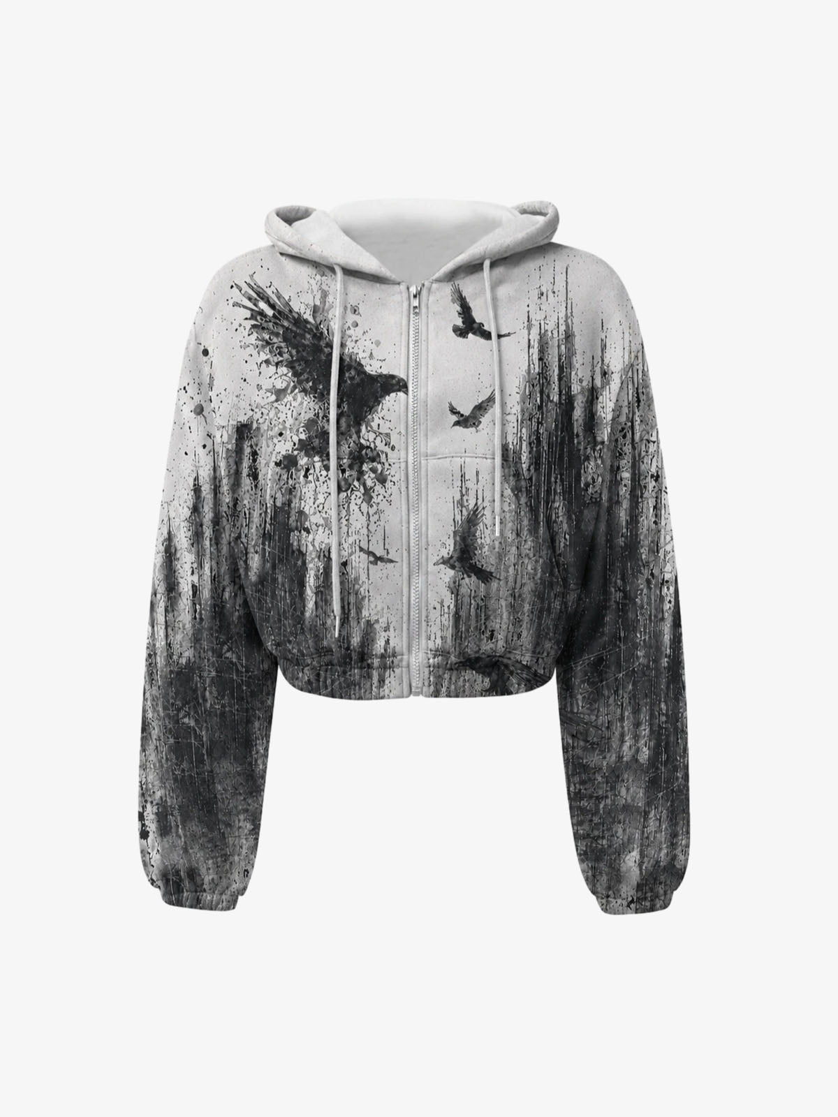 American Retro Y2K Graphic Zip-Up Hoodie