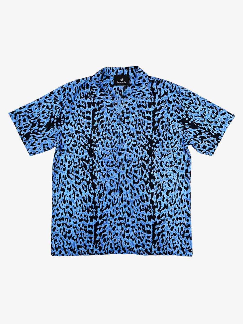 Cyber Punk Leopard Print Camp Collar Boxy Shirt 