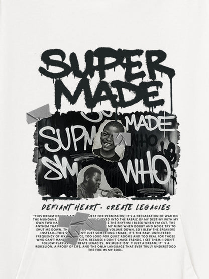 SupermadeTrendy Retro Graffiti Character Hooded Sweatshirt 