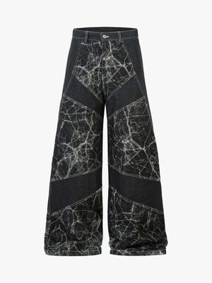 Thesupermade Deconstructed Split Tie-dye Jeans 