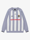 Striped Embroidered Knit Sweater