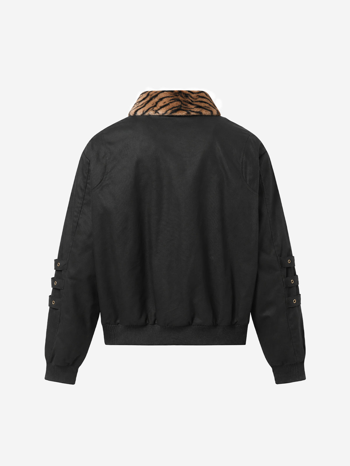 Studded Sleeve Stand-Collar Zip Jacket