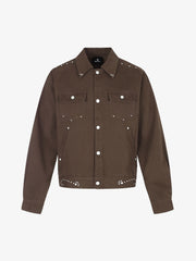 Street Retro Studded Denim Short Jacket