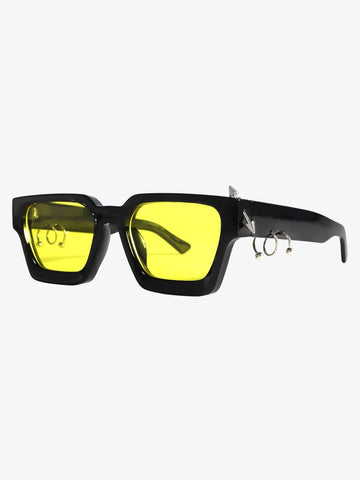 Minimalist Punk-Style Metal Sunglasses