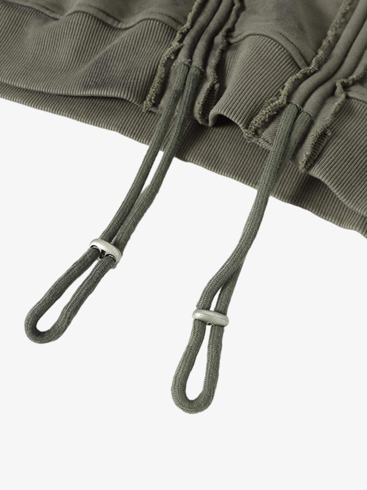 Retro Washed Distressed Irregular Shape Hoodie 