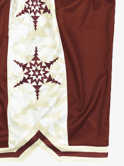 Geometric Star Panel Athletic Shorts 