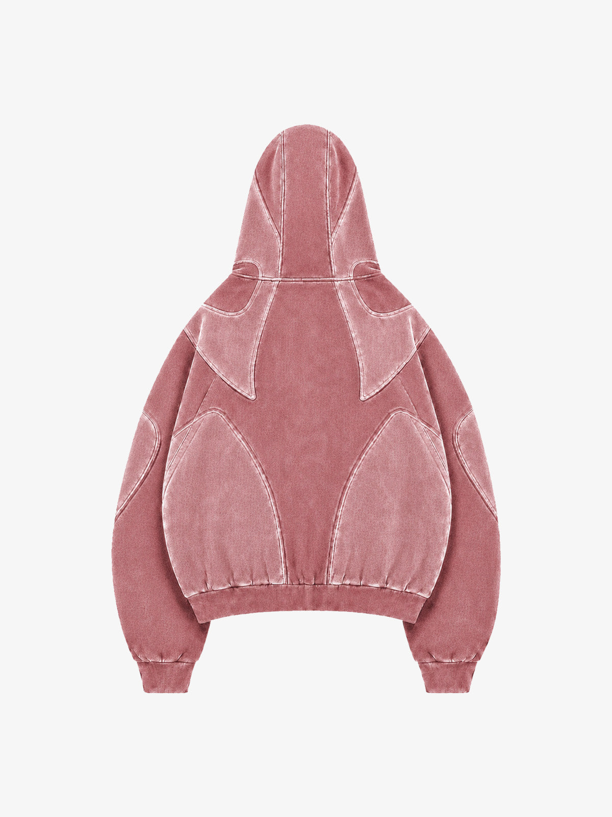 Washed Panelled High-Neck Zip Hoodie & Wide-Leg Sweatpants Set