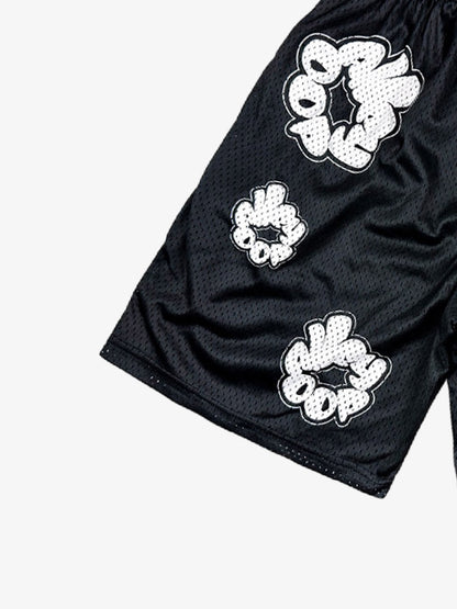 Abstract Letter Graphic Athletic Shorts 