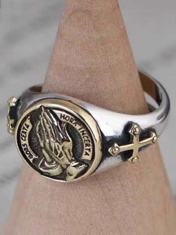 Praying Hands Signet Ring 