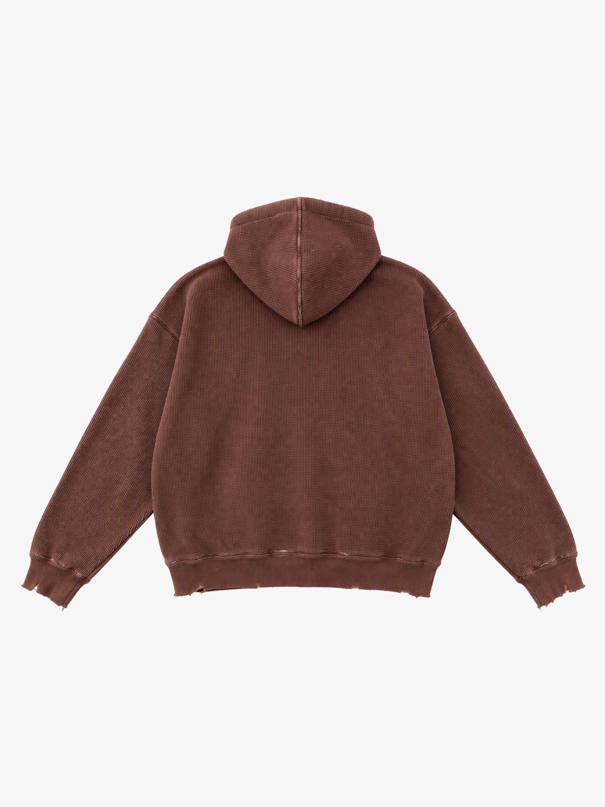 Destroy The Waffle Misaligned Printed Zipper Hoodie