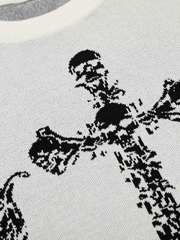 Gothic Cross Graphic Knit T Shirt