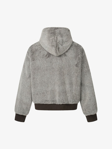 Retro Reversible Fleece Lined Zip-up Hooded Jacket 
