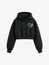 Faux Fur Hooded Sweatshirt with Embroidered Scorpion Graphic