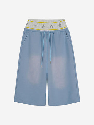 Pantalones cortos con cordón y cintura ancha en forma de estrella