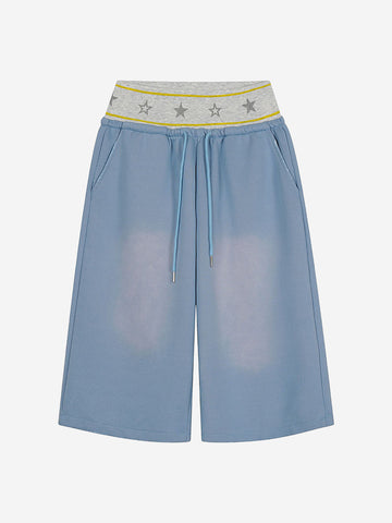 Pantalones cortos con cordón y cintura ancha en forma de estrella