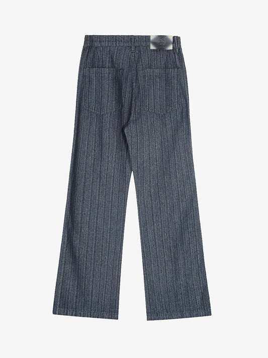 Stylish Wide-Leg Denim Trousers with Pleated Design for Modern Fashionistas 