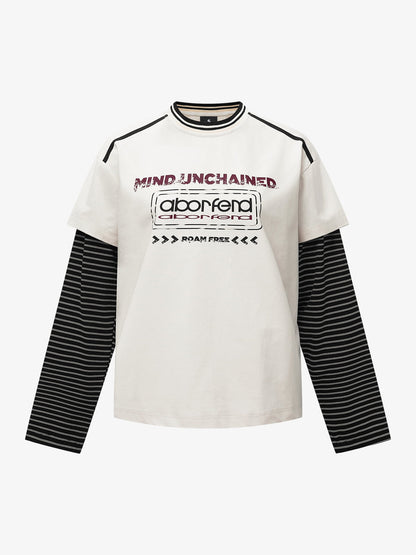 Stylish Layered T-Shirt with Bold Graphic Design for Casual Wear 