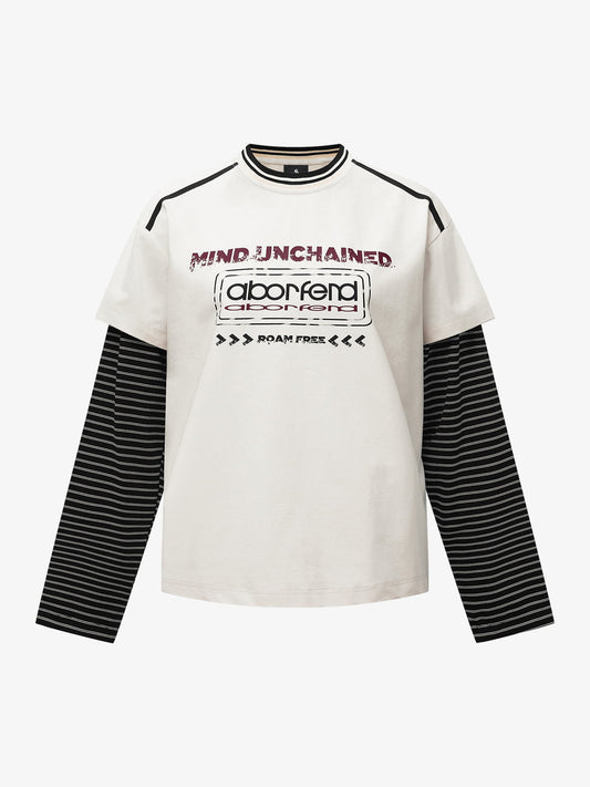 Stylish Layered T-Shirt with Bold Graphic Design for Casual Wear 