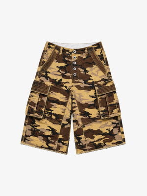 Five-Button Camo Cargo Shorts