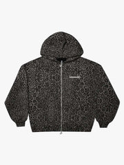Leopard Print Zip-Up Hoodie