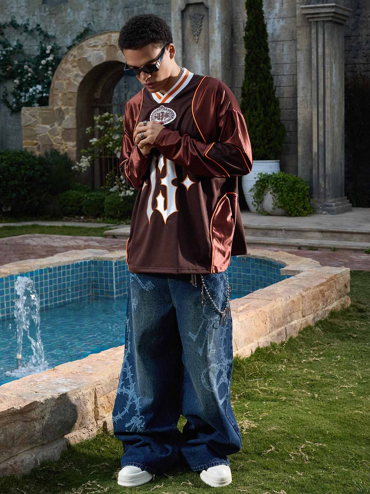 Supermade American Gothic Font Satin Mesh Jersey 