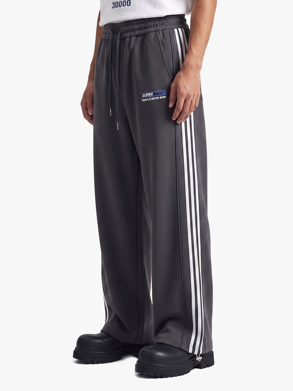Side Stripe Track Aesthetic Wide Leg Sweatpants