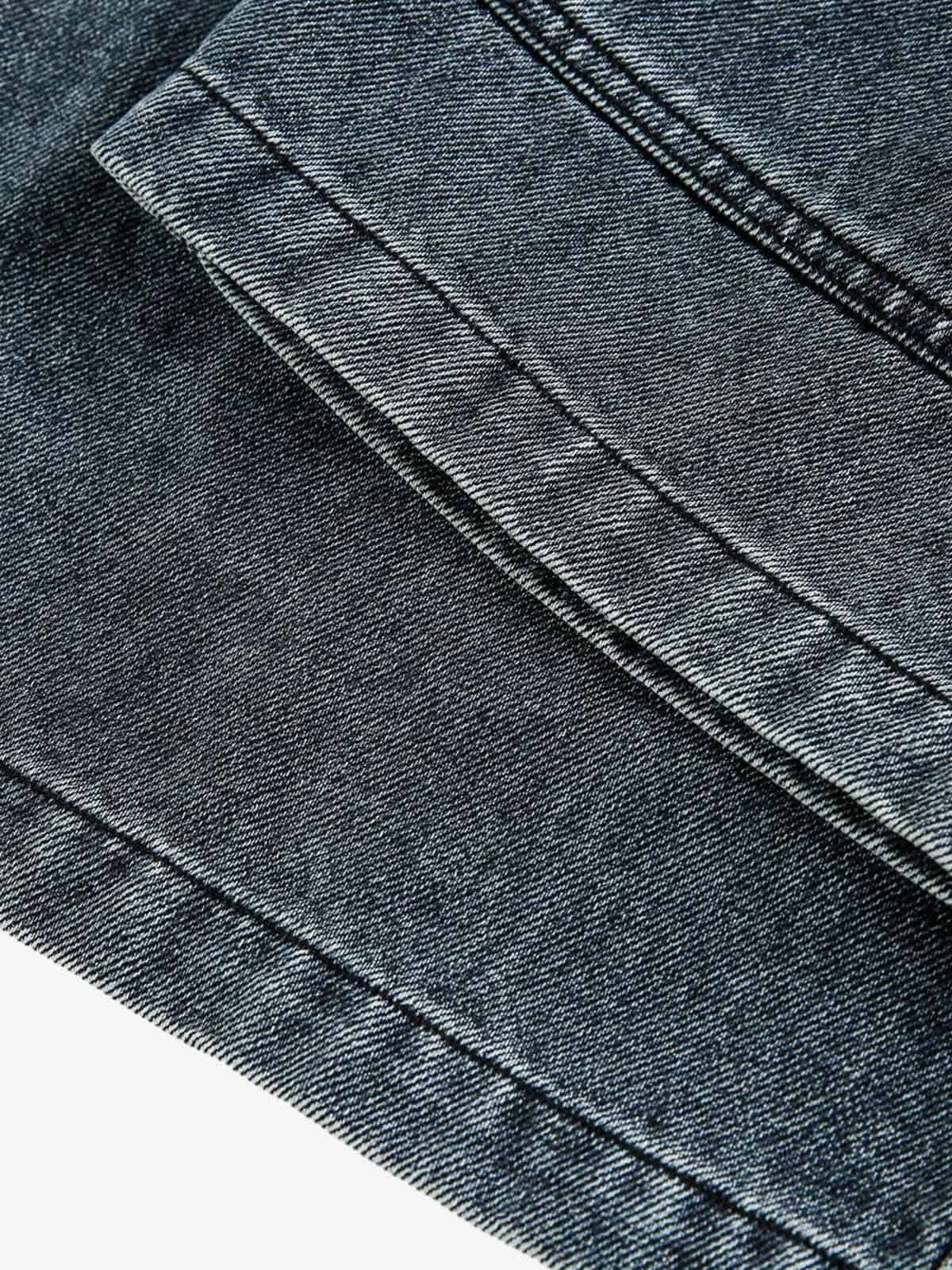 Washed Dirty Dyed Pleated  Barrel Jeans 