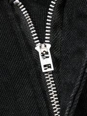 Deconstructed Zipper-Spliced Whiskered Raw-Hem Jeans