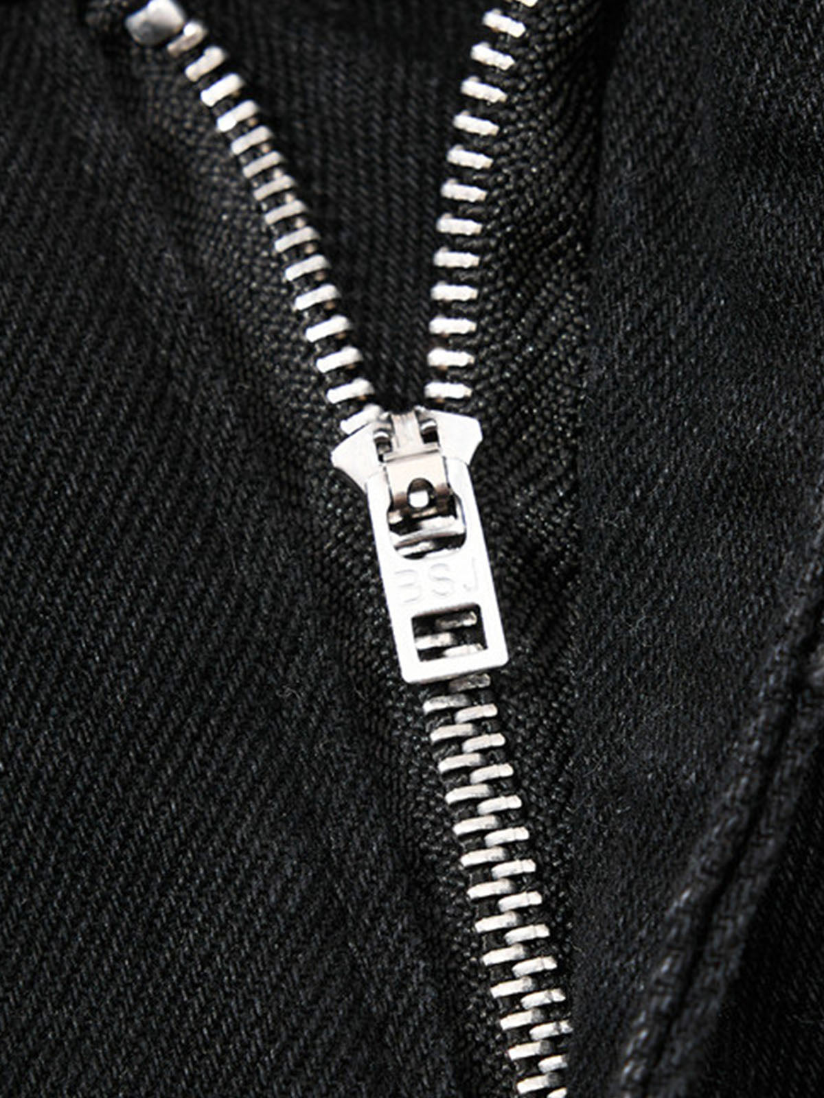 Deconstructed Zipper-Spliced Whiskered Raw-Hem Jeans