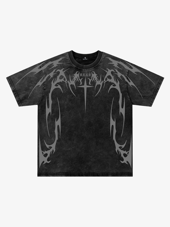 Cross Thorn Graphic Distressed Tee