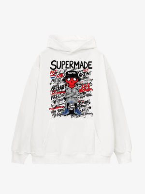Supermade Graphic Hoodie with Skull Design 