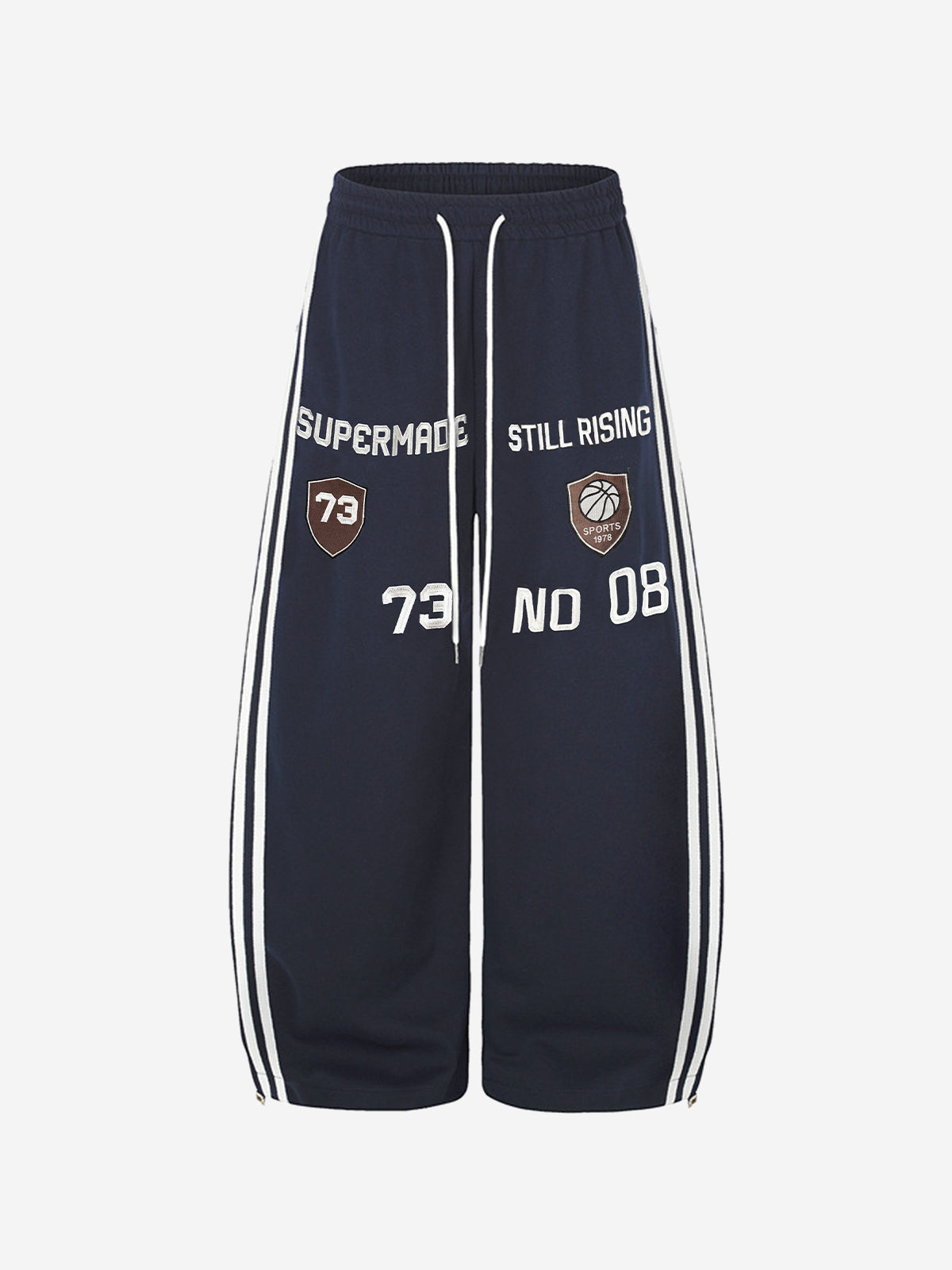 Color Block Striped Embroidered Sweatpants