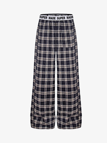 Super Soft Cotton Flannel Pajama Pants – Wide-Leg Plaid Lounge Pants