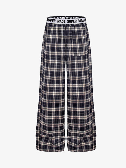 Super Soft Cotton Flannel Pajama Pants – Wide-Leg Plaid Lounge Pants