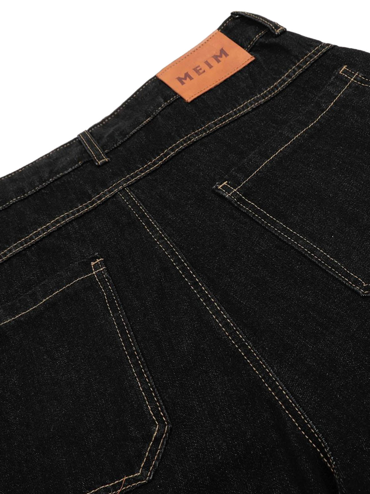 Contrast Stitched Patch Pocket Denim Jorts 