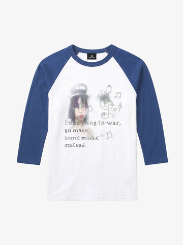 Musical Note Rhinestone Graphic 5/8 Raglan Sleeve Top